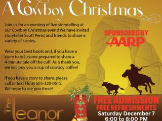 Flyer for Cowboy Christmas event.