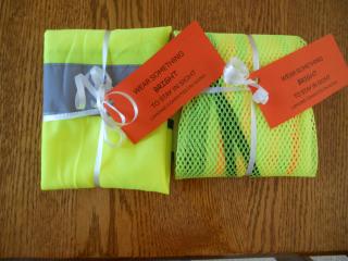 Safety vests wrapped up.