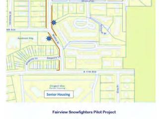 Map of sidewalk areas to be cleared of snow.