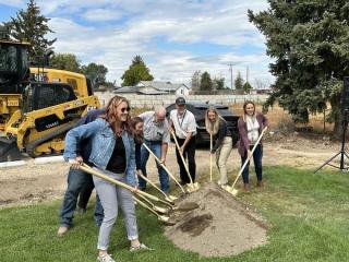 Ceremonial groundbreaking event.