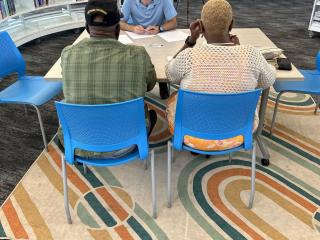 Older adults receiving legal assistance.