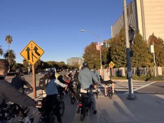 Participants on biking tour.