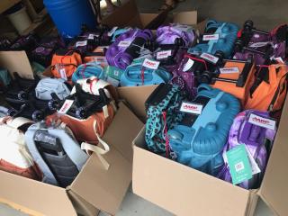 Backpacks with disaster response supplies.