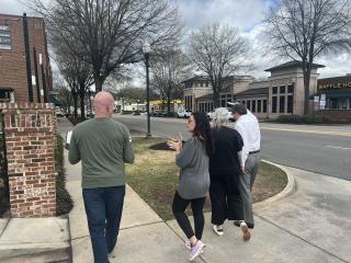 Participants in a walk audit.