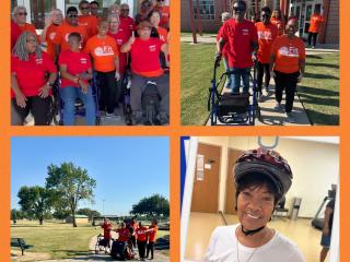 Photo collage of older adults participating in bike audit.