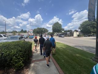 Participants in a walk audit.