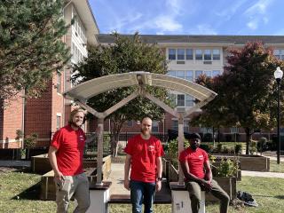 Solar charging station, with wireless internet and bench.