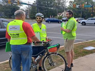 Volunteers preparing to conduct Bike Audit.