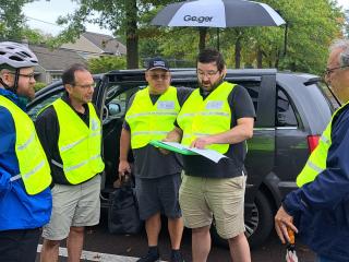 Volunteers preparing to conduct Bike Audit.