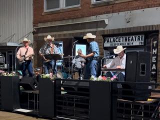 Band playing in parklet.