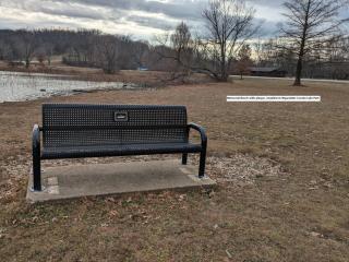 New bench at park.