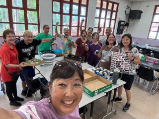 Older adults in gardening class.