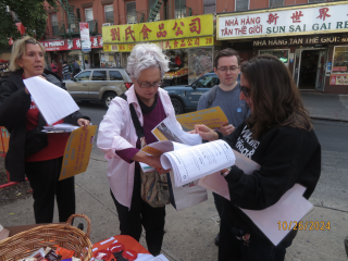 Older adult volunteers doing walk audit in Chinatown.