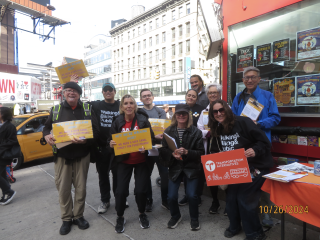 Volunteers doing walk audit in Chinatown.