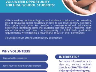 Flyer for volunteers recruitment.