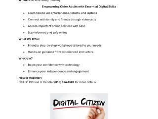 Flyer for digital literacy classes.