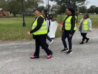 Group of older adults conducting a Walk Audit.