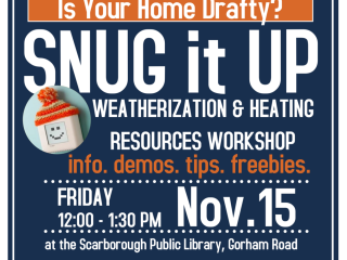 Flyer for "Snug it Up" program.