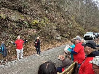 Dedication ceremony for benches.