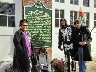 Costumed residents surveyed about walking in Berkley.