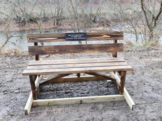 New bench along trail.