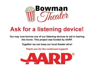 Flyer about listening device availability.