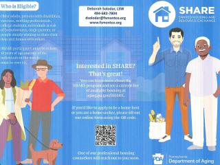 Brochure about home SHARE program (page 1).