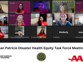 Group photo from virtual meeting with participants in San Patricio Disaster Health Equity Task Force Meeting.