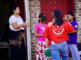 Intergenerational volunteers gathering.