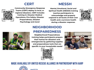 Flyer for emergency response training.